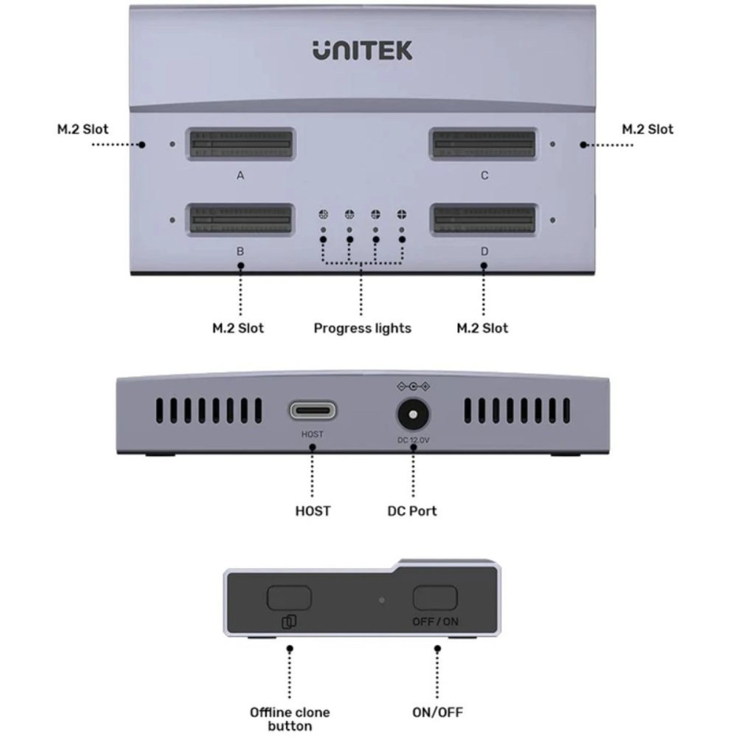 USB4 4-Bay M.2 SSD Docking Station - 4