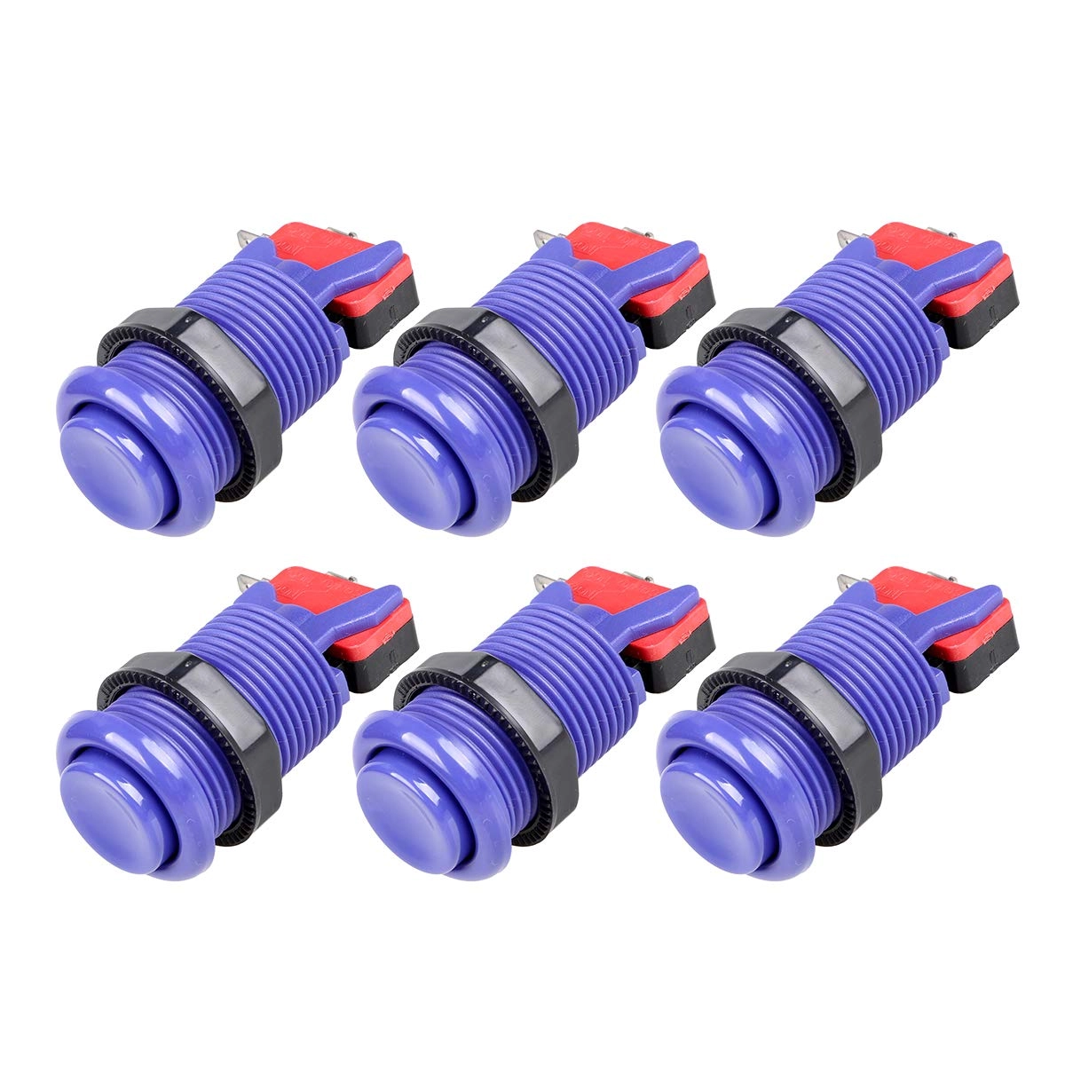 6X American Style Standard Arcade Buttons - USB Arcade Machines (JAMMA, MAME)
