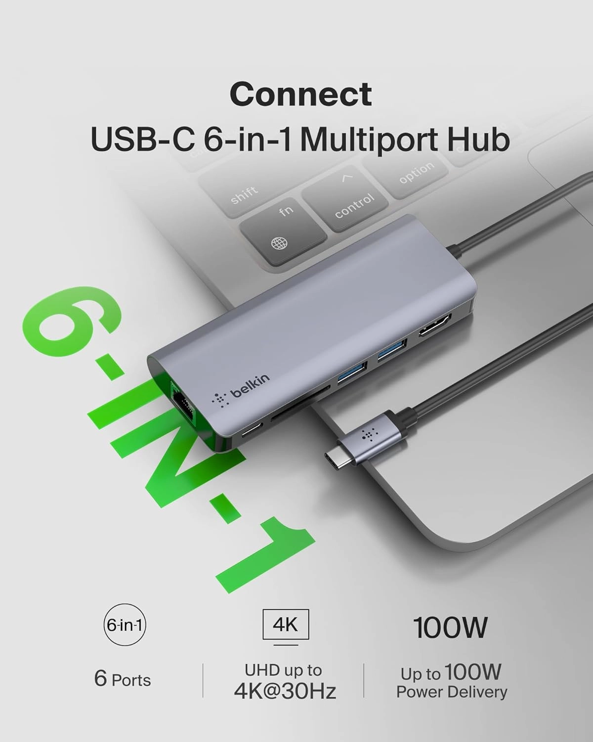 6-in-1 USB-C Multiport Hub - HDMI PD 100W