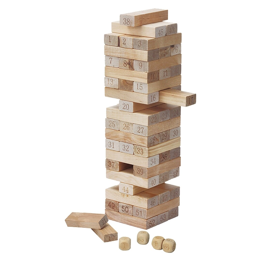 Power Joy Wooden Tower Blocks - 58pcs