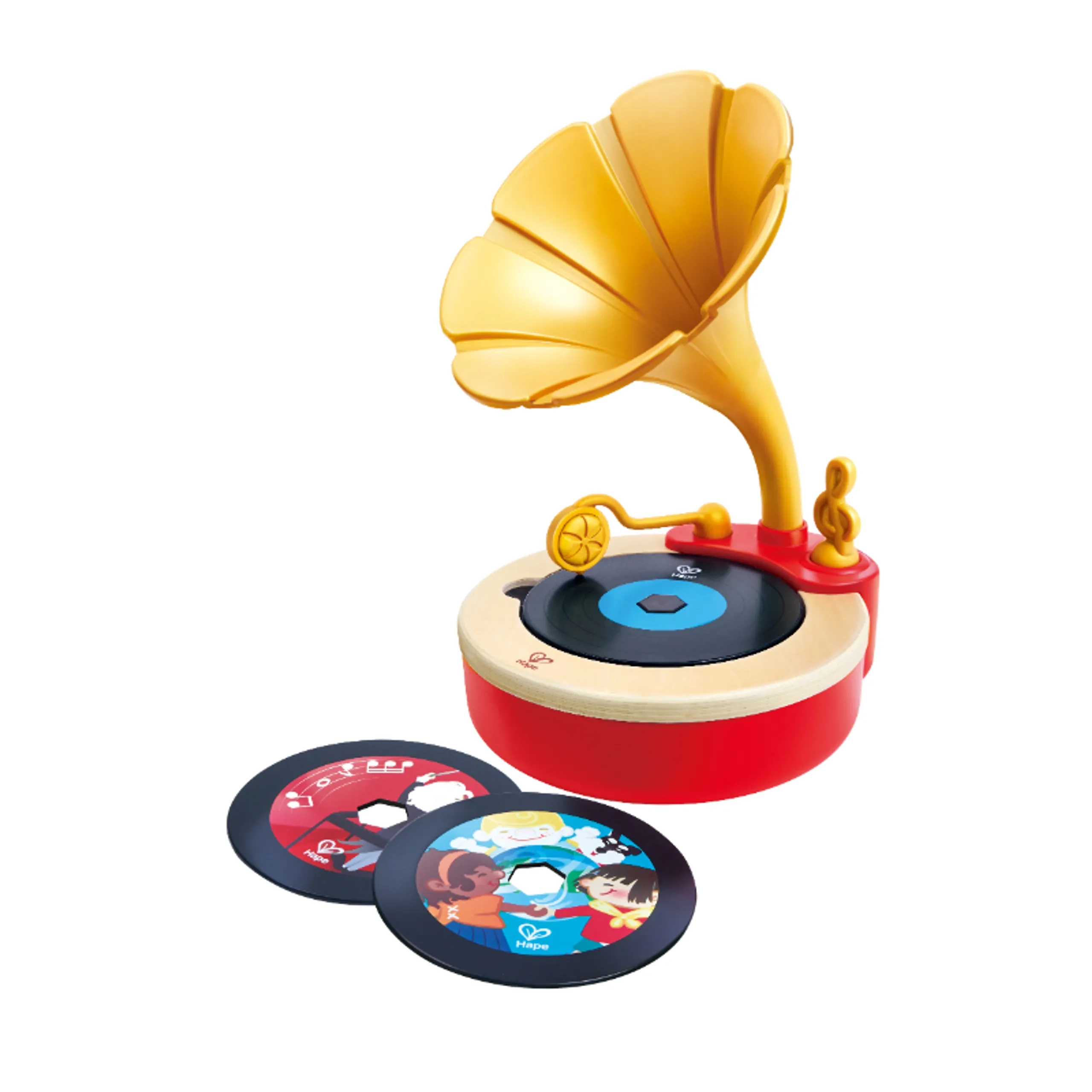 Hape Tune Time Phonograph - 5 x Interchangeable Music Discs 3 years to 6 years