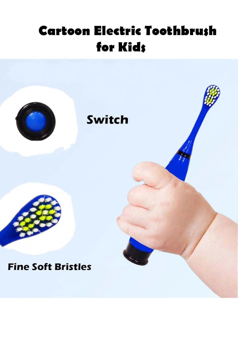 Baby Electric Toothbrush - Sonic Battery-powered Dual Brush Heads