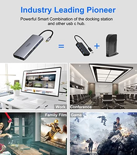 13-in-1 Docking Station - Dual 4K 100W Power Delivery