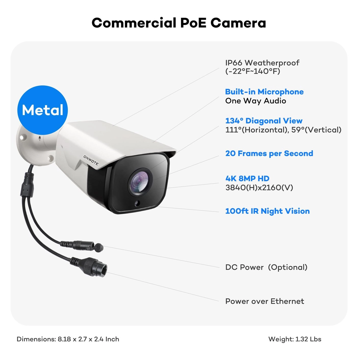 4K 8MP PoE IP Camera