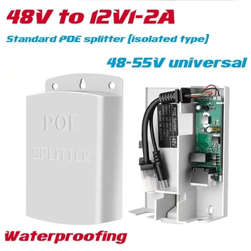 Gigabit PoE Splitter - 12V 2A IEEE 802.3af/at 10-100