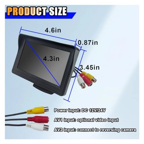 Car LCD Reverse Monitor Display - 480234 pixels