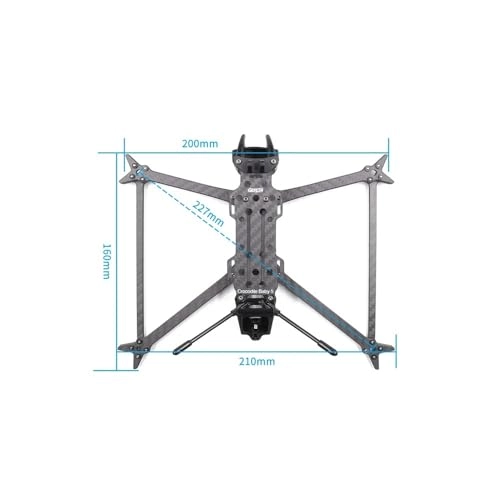 X Type Split Carbon Fiber Frame Kit - 5 Inch 225mm wheelbase