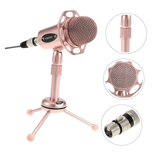 Universal Condenser Microphone - Pink USB with Stand