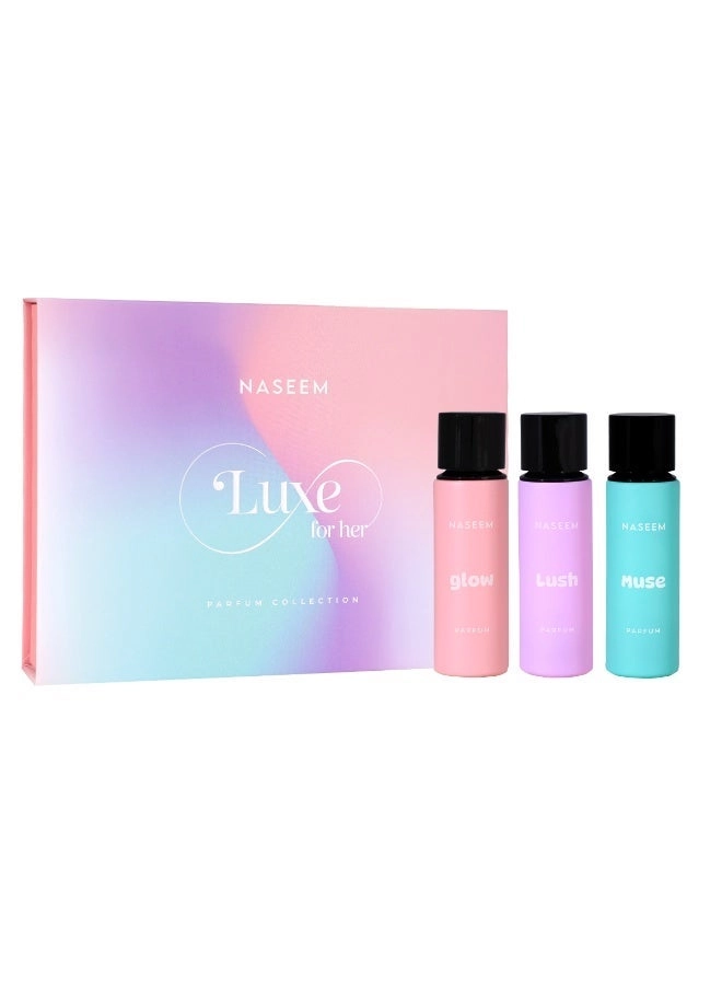 Naseem Perfume Lush - Eau de Parfum 30ml + Glow - Eau de Parfum 30ml + Muse - Eau de Parfum 30ml