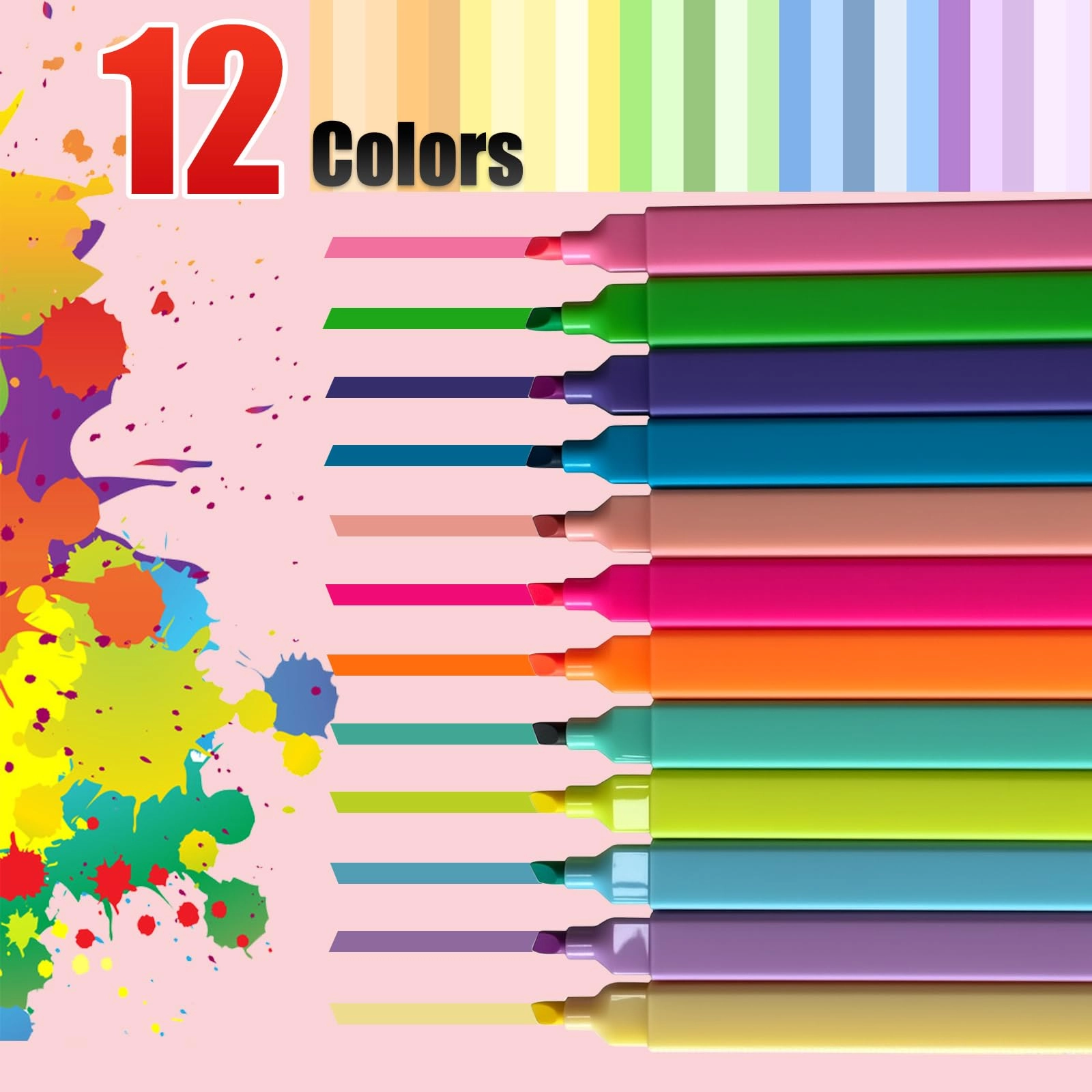 Aesthetic Cute Highlighters - Multicolor Chisel