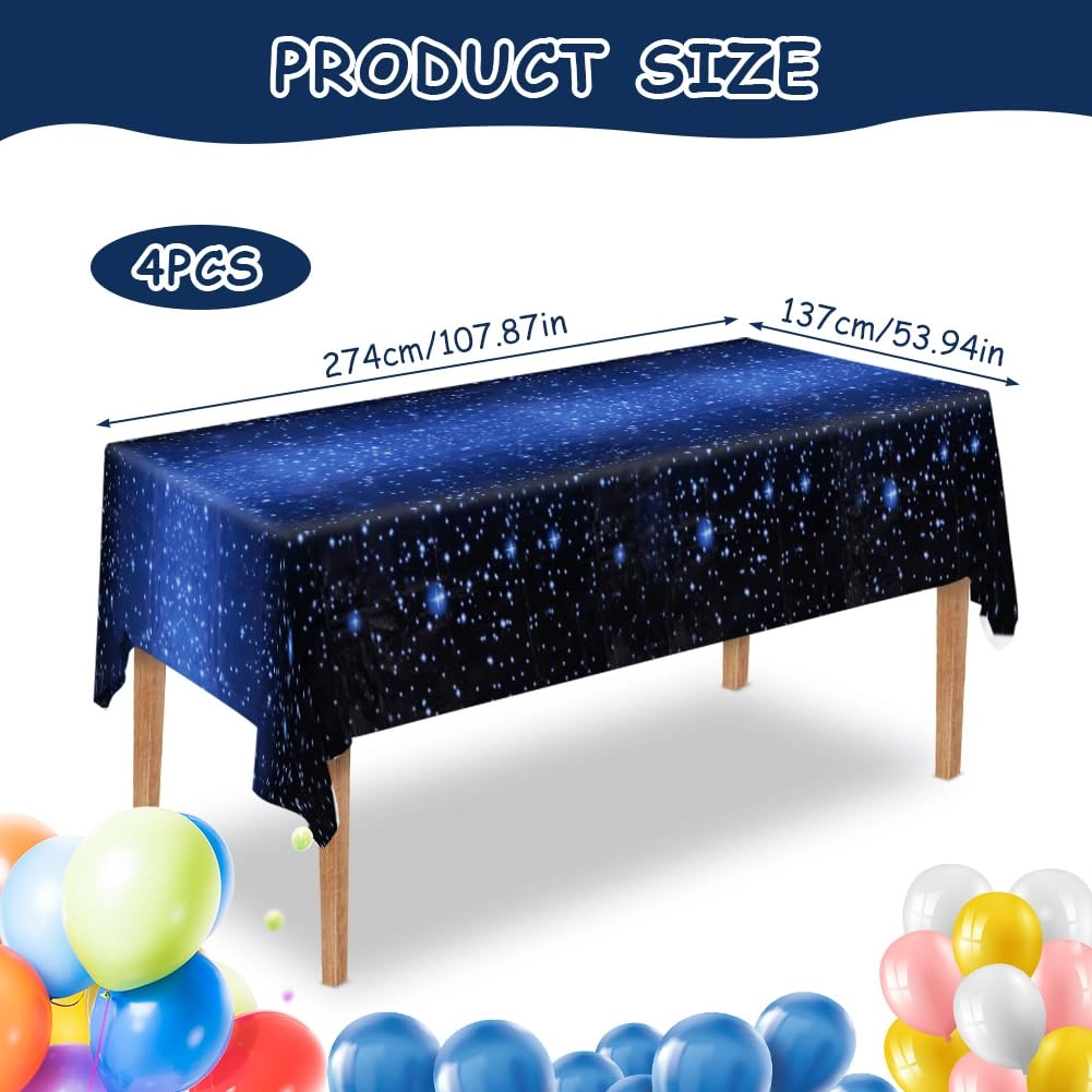 Starry Theme Party Tablecloth - 4 Pack Birthday