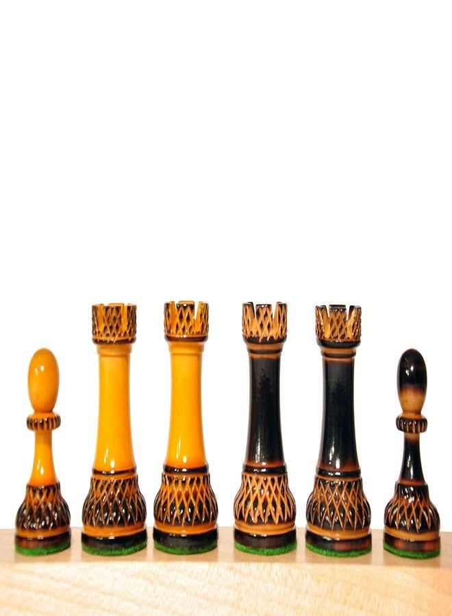 French Burning Wooden Chess Pieces - Boxwood