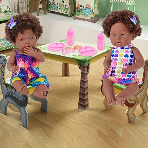 Reborn Baby Doll - 14 Inch African American Curly Brown Hair Ages 3+