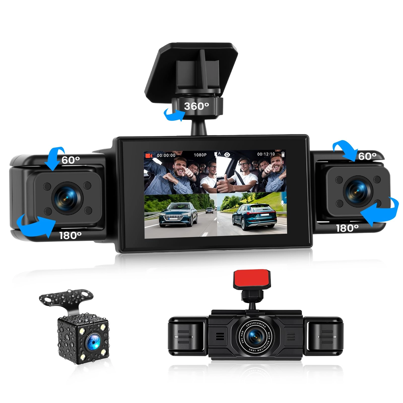 4-Channel Dash Cam - 1080P 30FPS