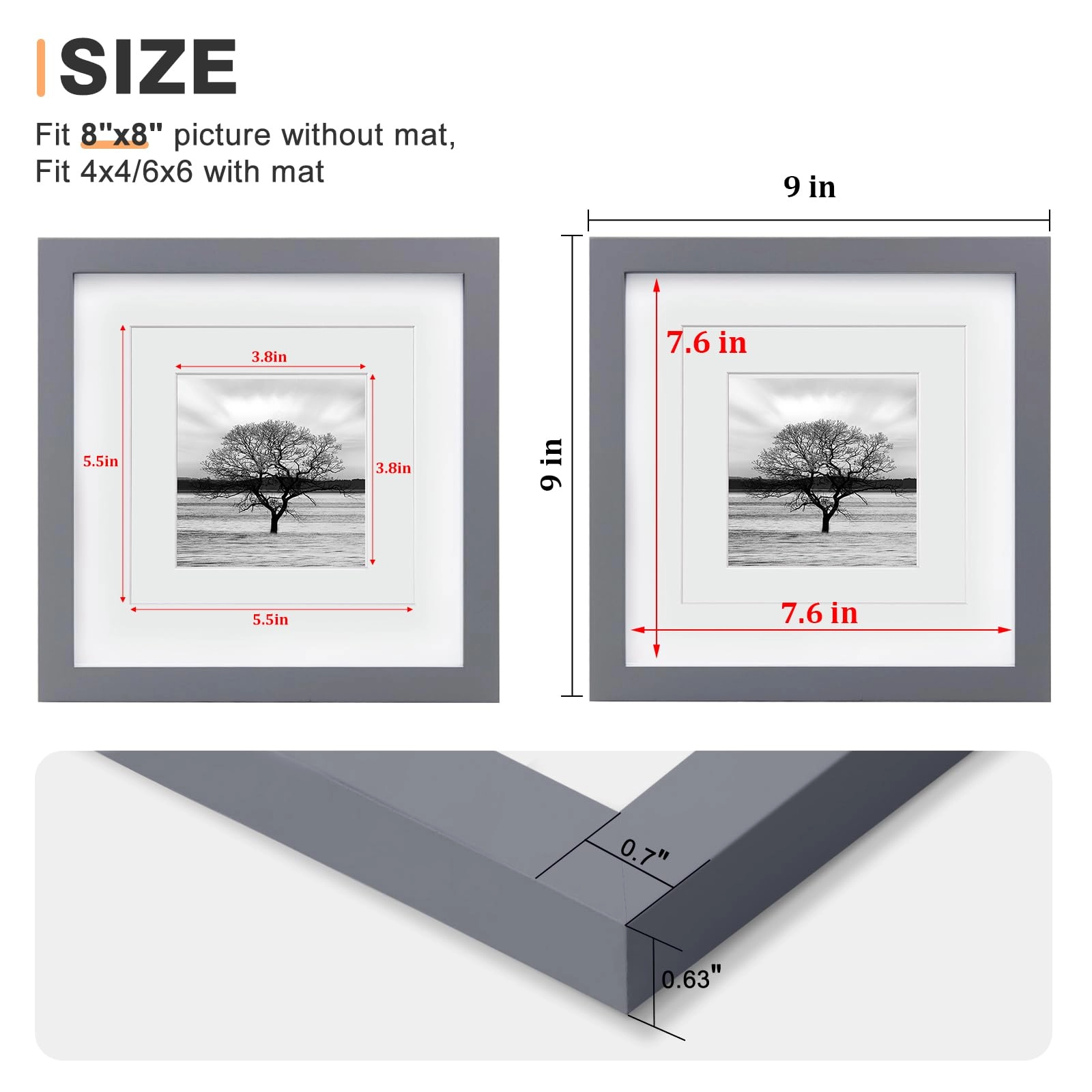 Collage Picture Frame - 8x8 Set