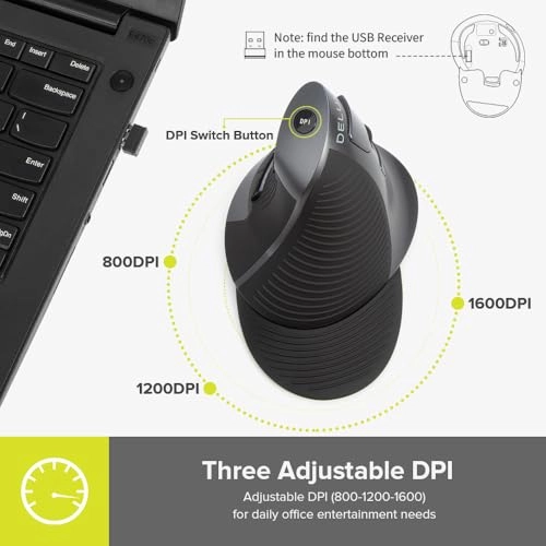 M618DB Vertical Ergonomic Mouse - Wireless