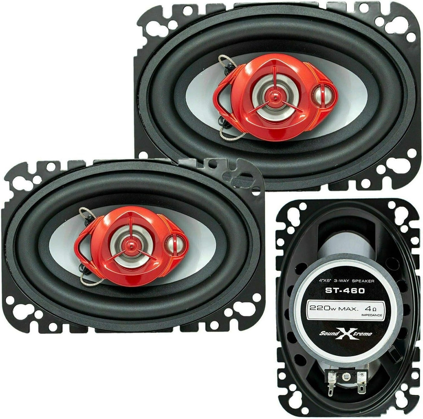 SoundXtreme 4x6 3-Way Coaxial Car Speakers