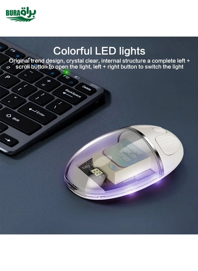 Colorful Transparent Dual Mode Mouse - Wireless