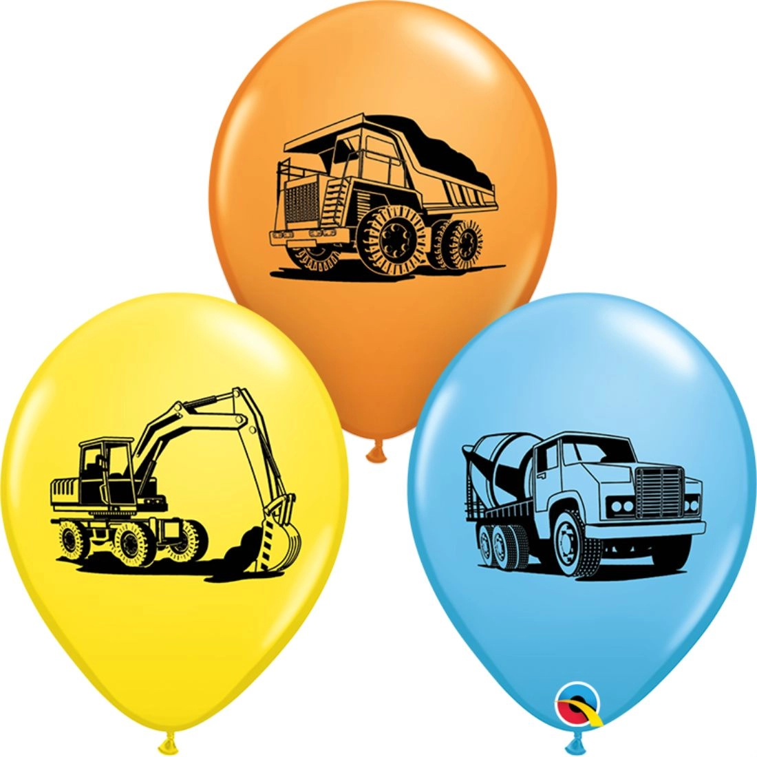 Qualatex Construpcion Trucks Latex Balloons - 25 piece(s) boys birthday party