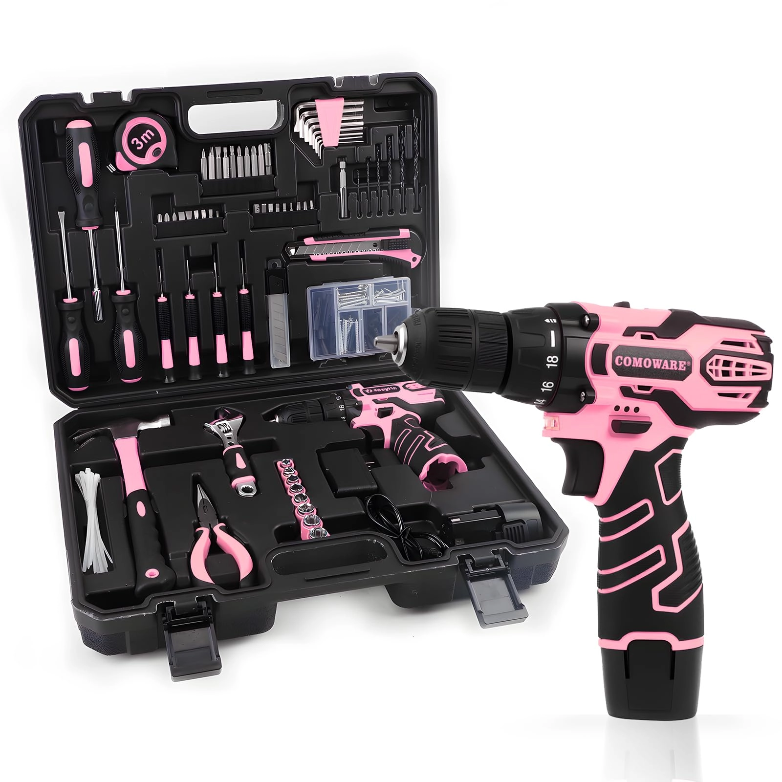 COMOWARE Cordless Drill - 1.5Ah 12 Volts Kit