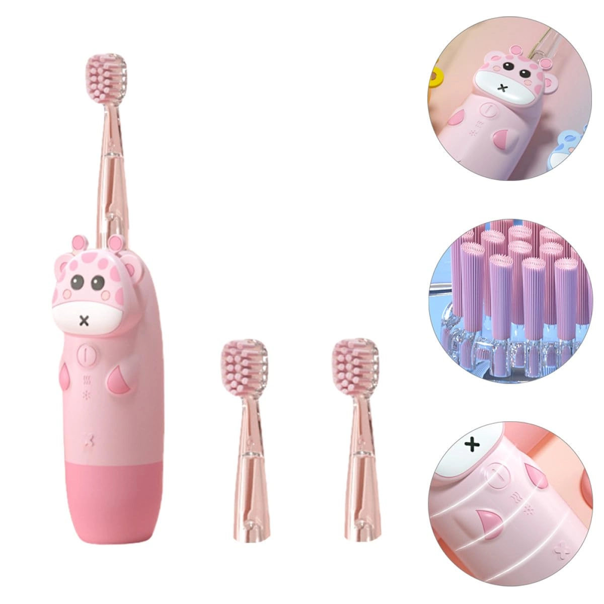 Electric Toothbrush - 4 Pieces USB Rechargeable Sonic