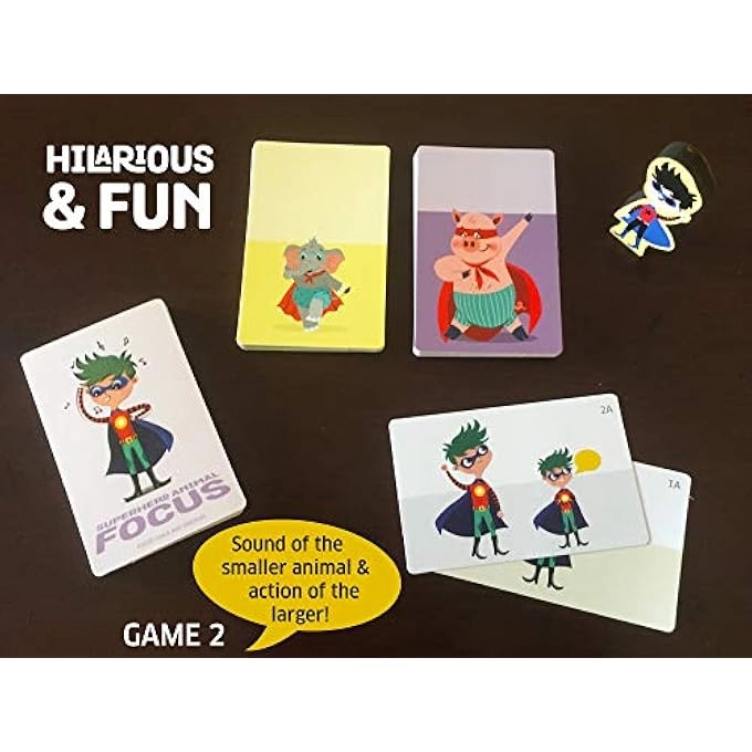 SUPERHERO ANIMAL FOCUS - CRAZY FAST ACTION CARD GAME
