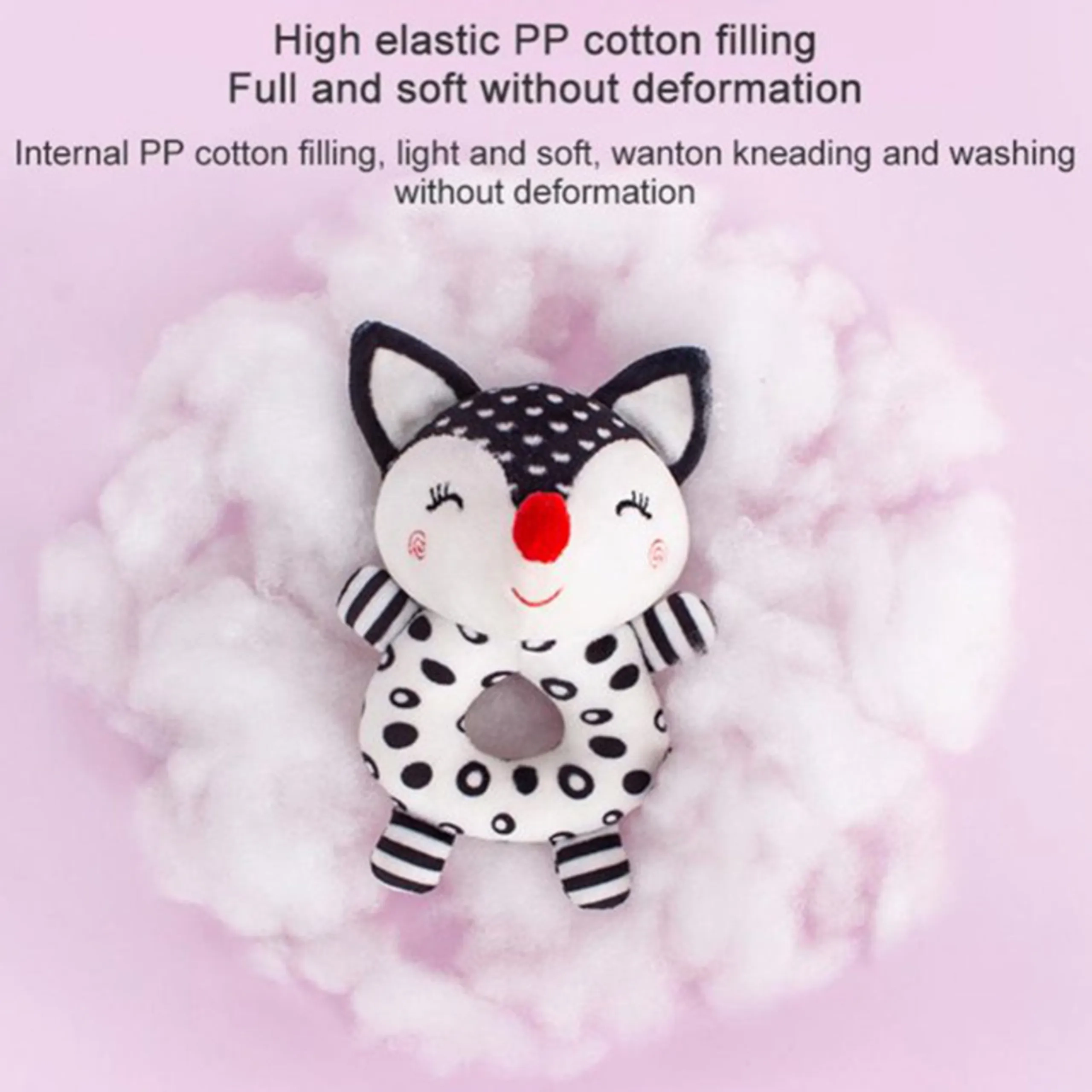 Soft Stuffed Rattle Pacifying Toy - Suitable for 3 months and above Fox