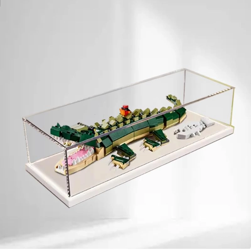 Clear Acrylic Display Case for 31121 - 15.74x5.90x3.93in. White Bottom