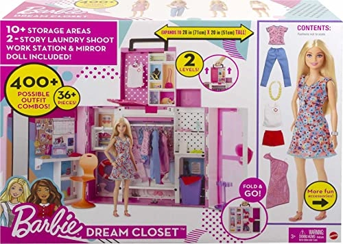 Barbie Dream Closet - 2+ Ft. Wide 30+ Pieces + Barbie Doll - Blonde Ages 3+
