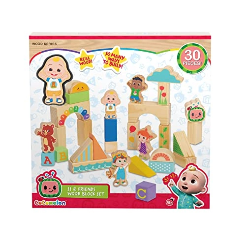 JJ & Friends Wood Block Set - 18 months and up 30 pieces