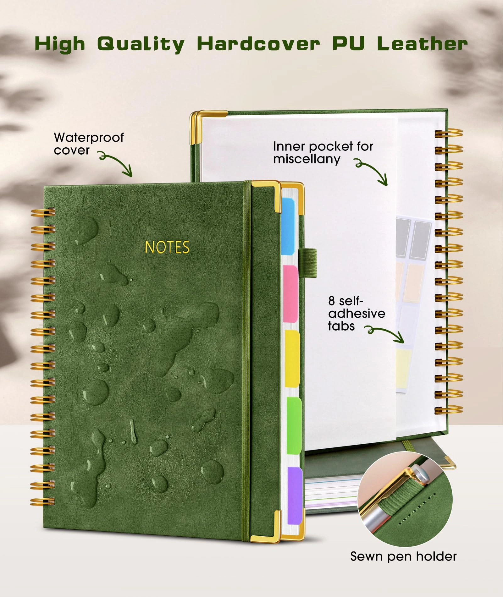 Spiral Notebook Large Hardcover - Lined 150 Sheets