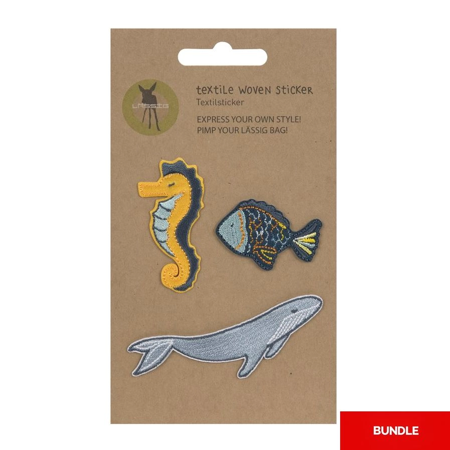 Lässig Sea Sticker Book Textile Woven 3 pcs