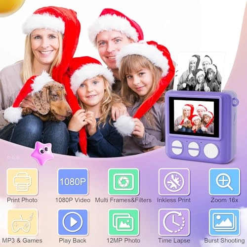 Kids Camera Instant Print - 1080P 32G