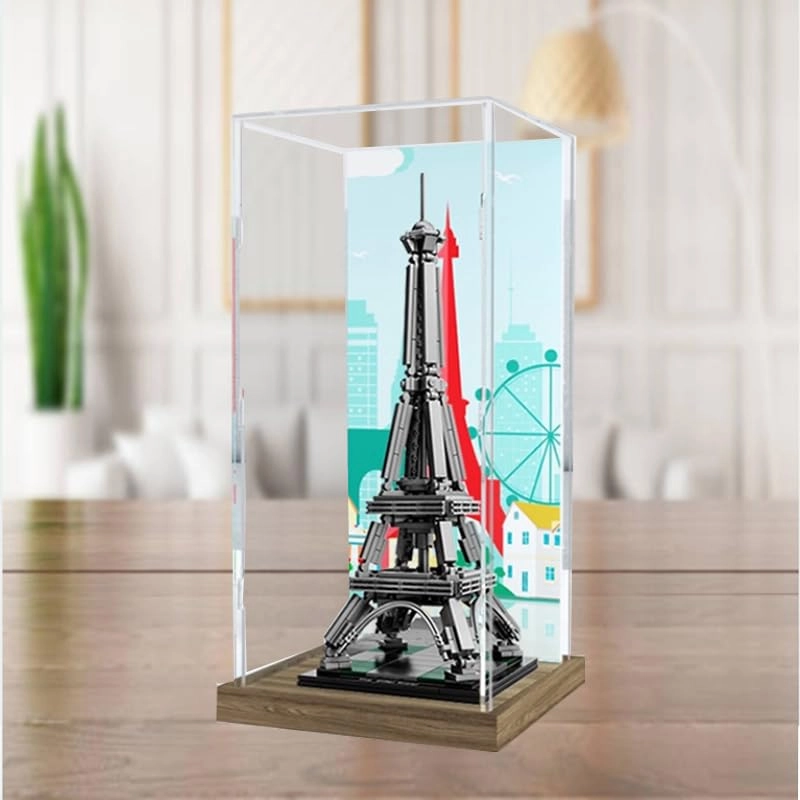 Display Case for Lego 21019 (21019) - 5.90x5.90x13.38in. Black Bottom+background