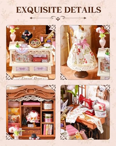 DIY Miniature Dollhouse Kit - Elsa's Tailoring