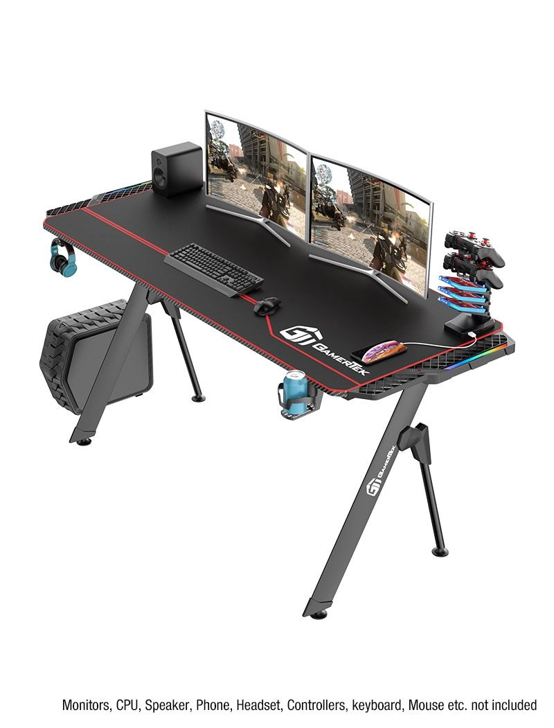 V-Desk Elite - 140cm x 60cm Black + Gaming Chair