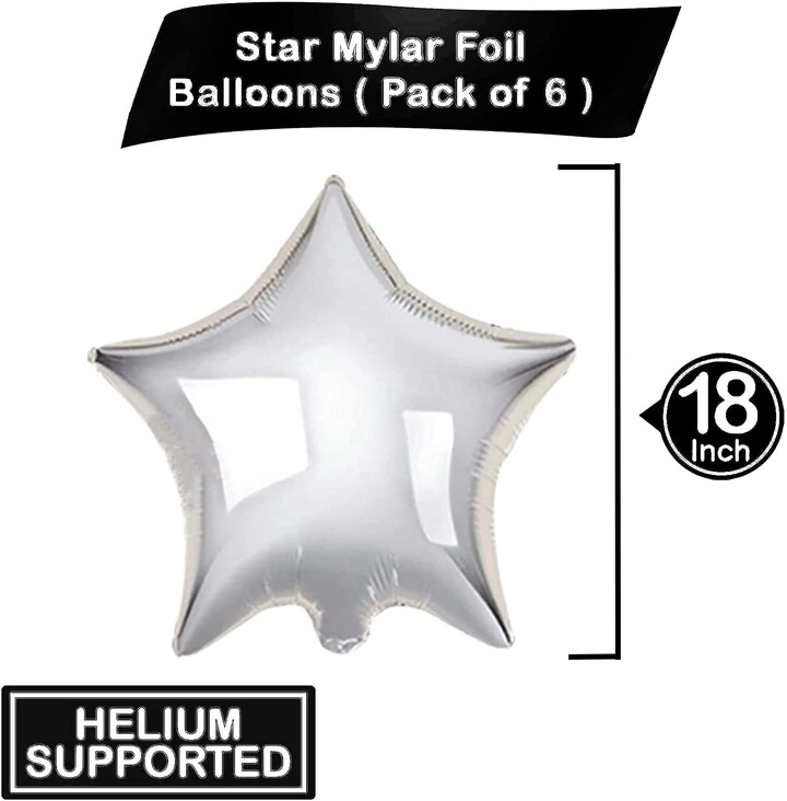 Star Foil Balloons - 6-Pieces Wedding Anniversary Birthday