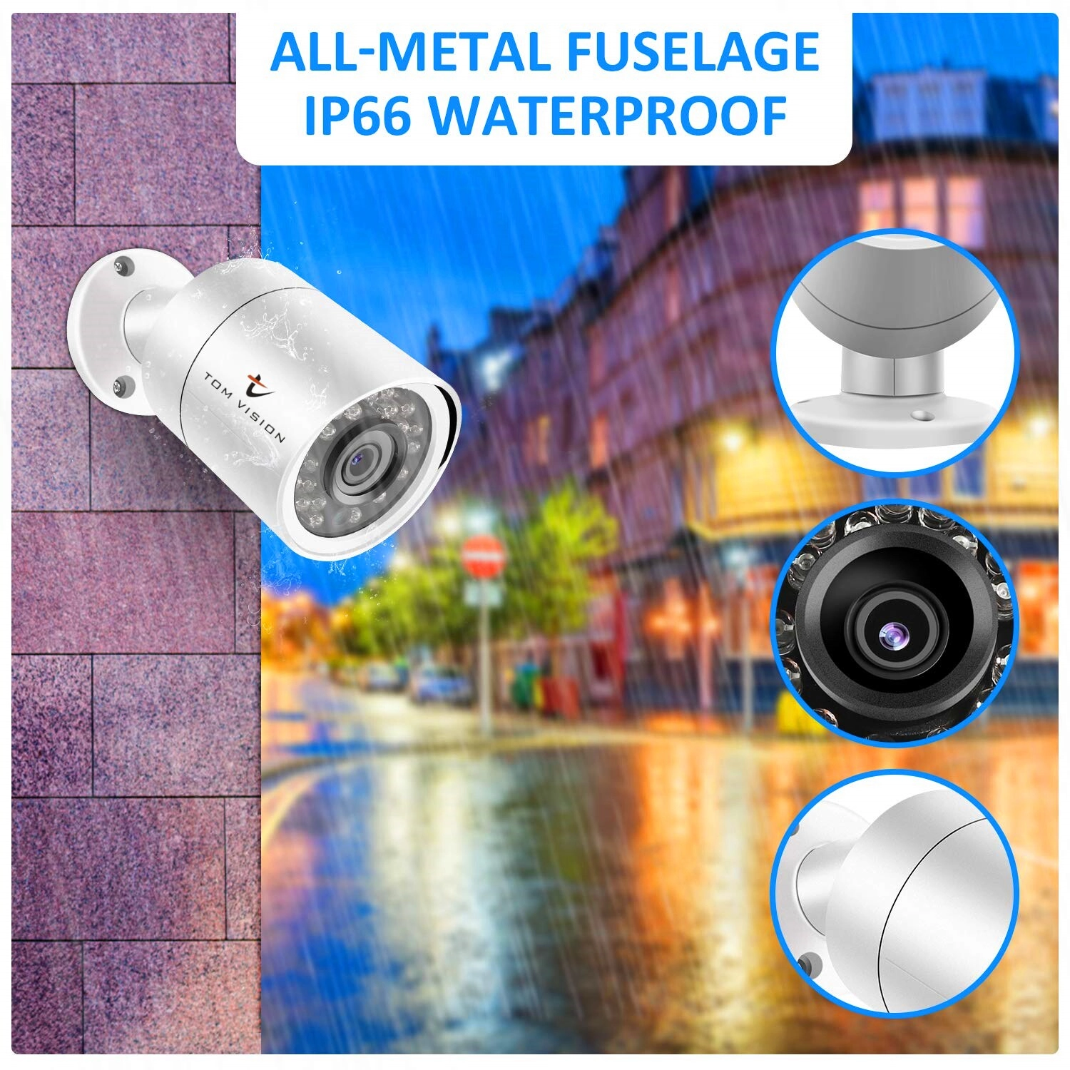 2Megapixels 4Channel Home Security Camera System - 4Pcs 720p