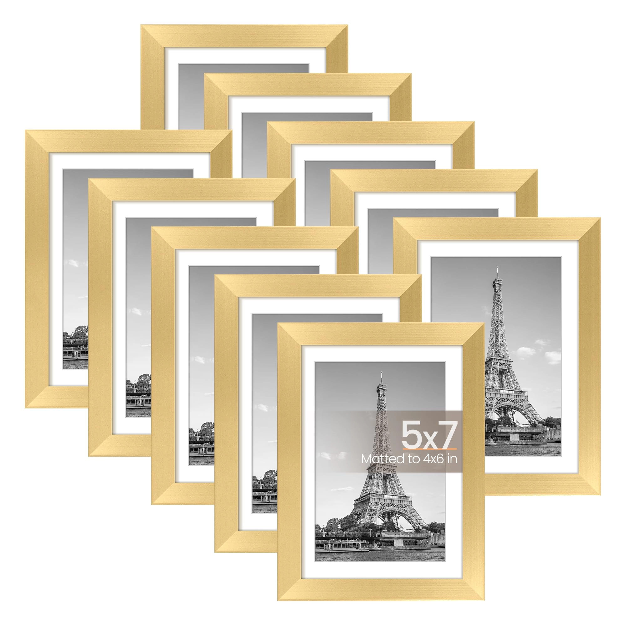 10 Pack Picture Frames - 8x10, 5x7, 4x6