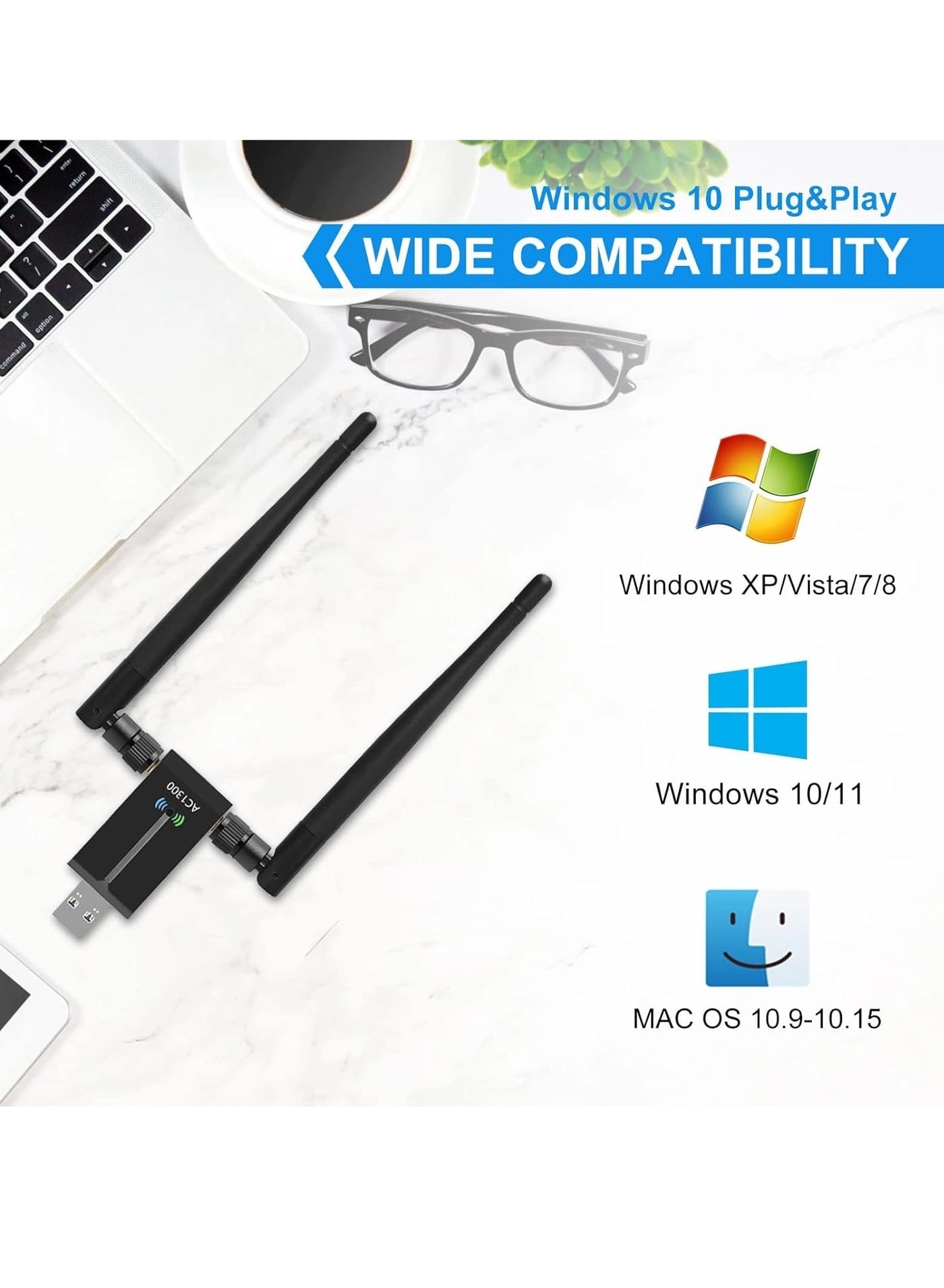 USB WiFi Adapter - Dual-Band 2.4GHz/5GHz USB3.0 Wireless