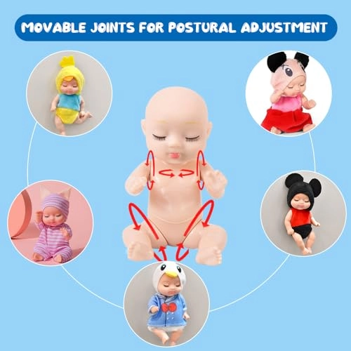 Reborn Baby Doll - 11cm PVC + plush Pack of 6