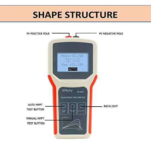 Portable Handheld Photovoltaic Panel Multimeter - LCD Backlight Open Circuit Voltage