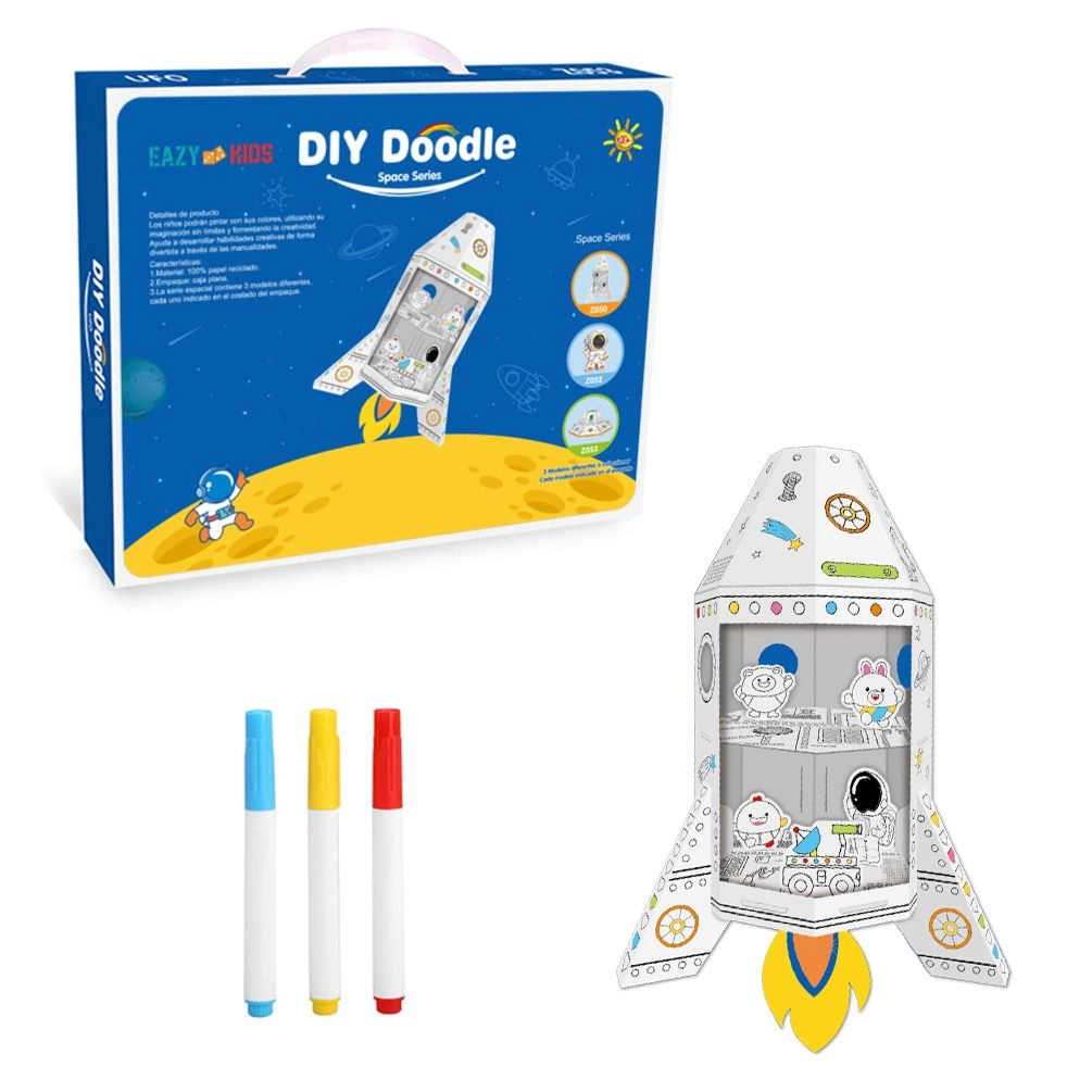 Eazy Kids DIY Creative Spacecraft - 3+ years 3 Color Pens