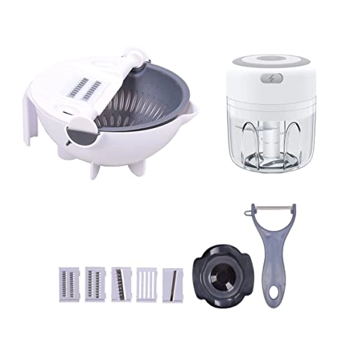 Electric Food Chopper - 100ml USB rechargeable + 9in1 Vegetable Shredder Bowl