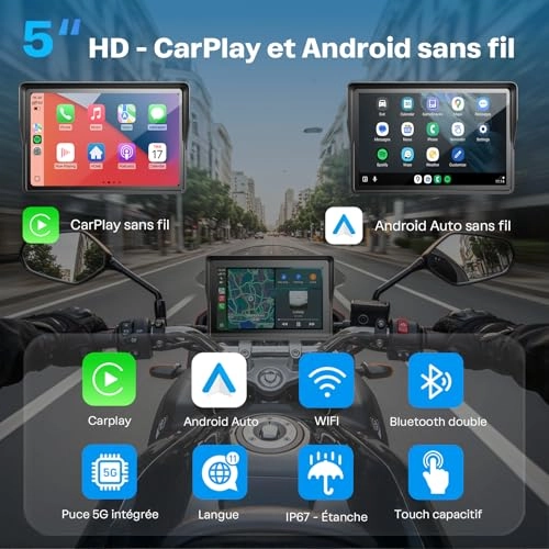 Motorcycle Carplay GPS Navigation System - 5 Inch
