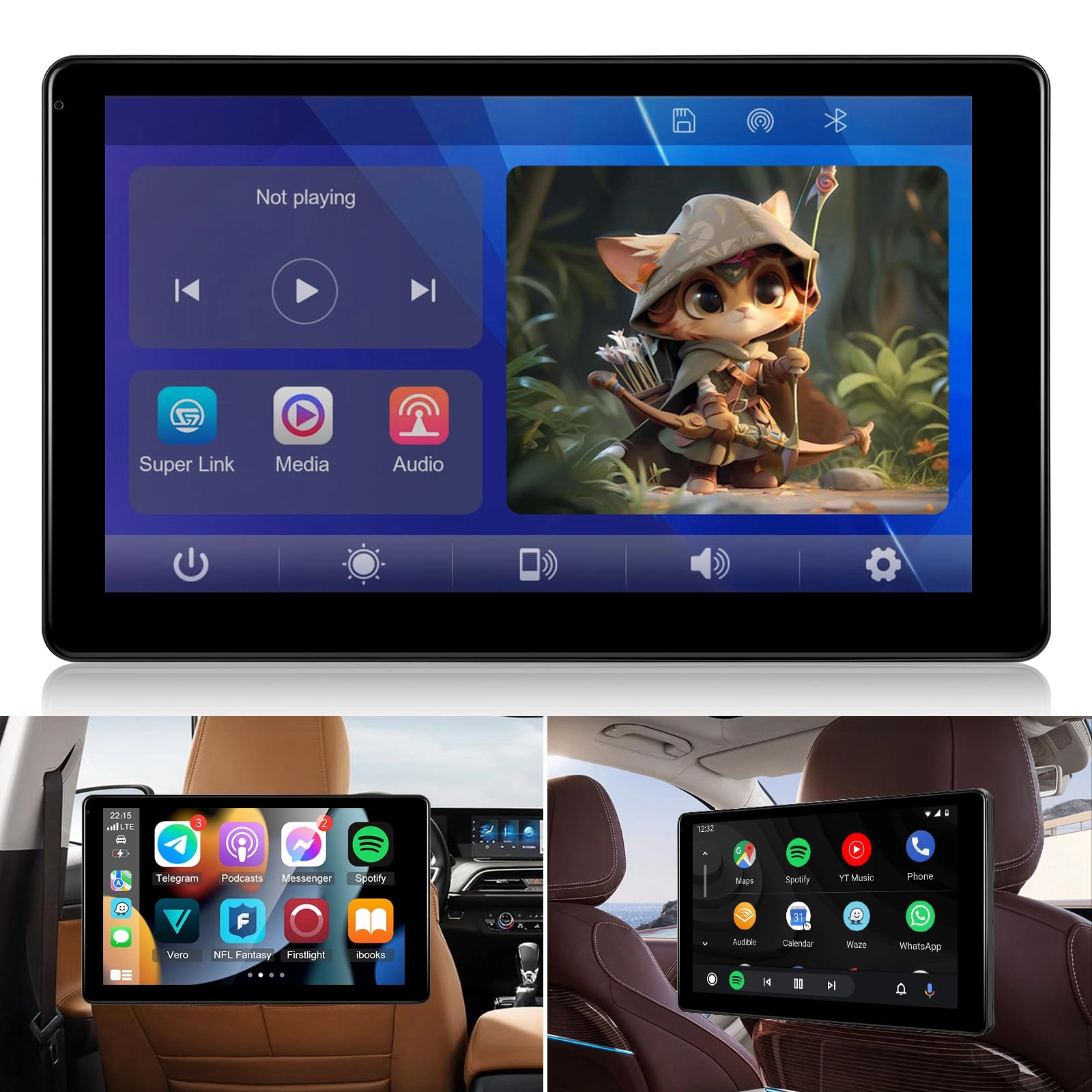 NHOPEEW Headrest Video Player - 9 Inches