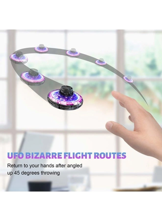 Hand Operated Mini Drone - Fidget Flying Spinner, LED Lights, USB Rechargeable