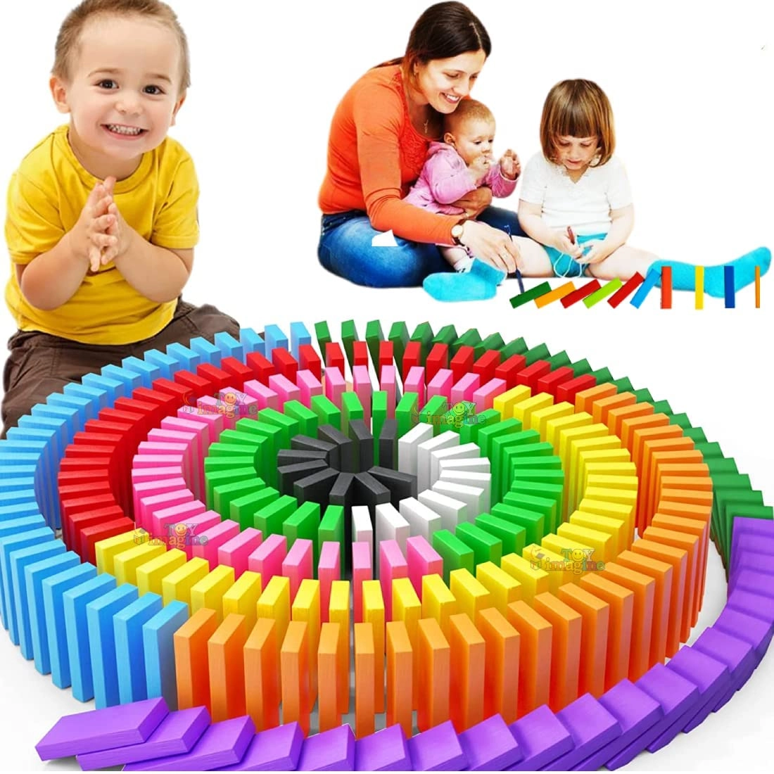 Toy Imagine Domino Block Set - 3 years and up 480 pieces