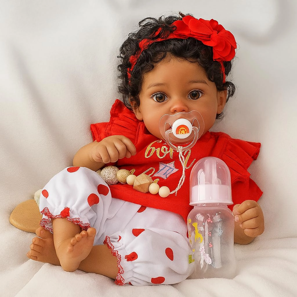 SCOM Lila Reborn Baby Doll - 20 Inch Vinyl African American Ages 3+