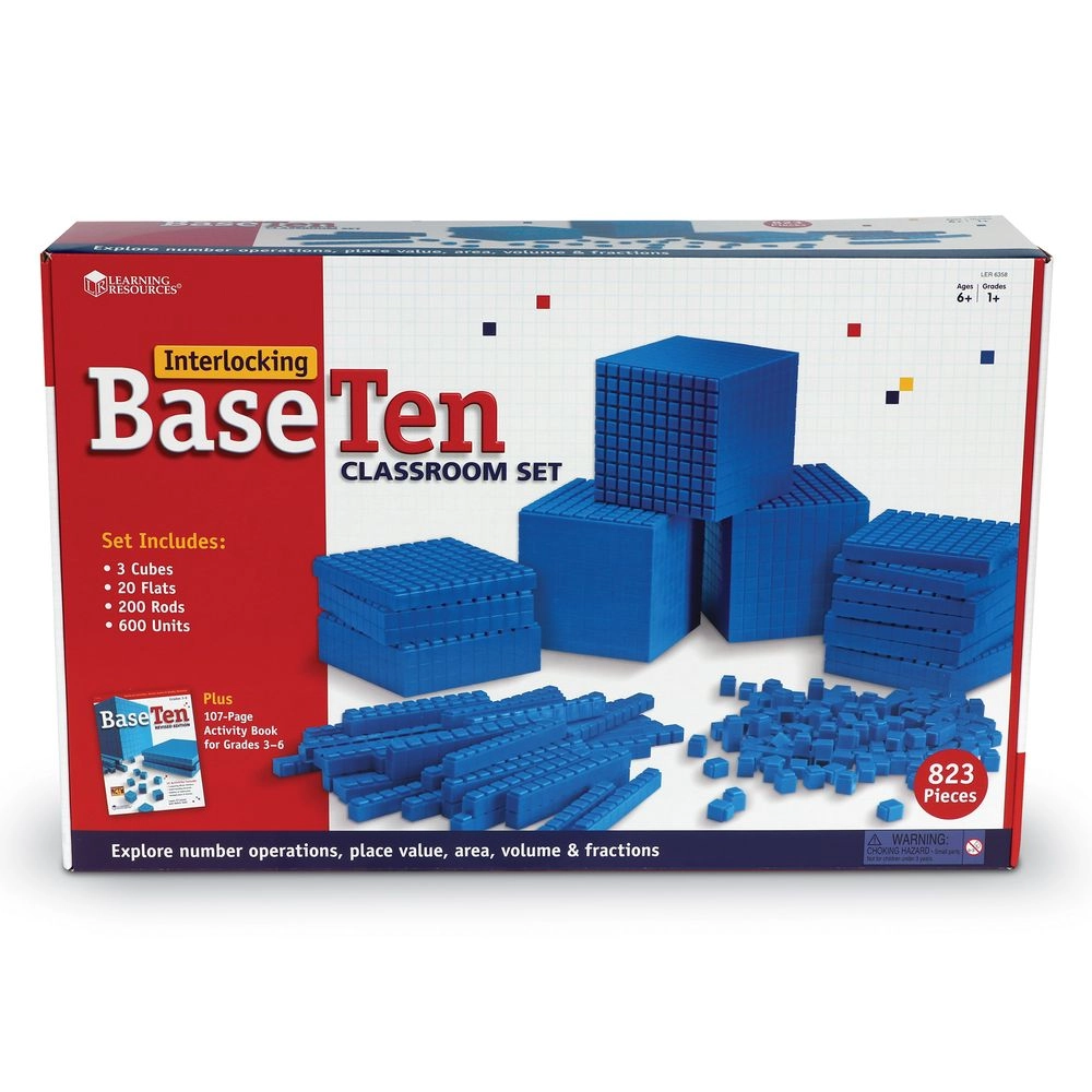 Learning Resources Base Ten Interlocking Plastic Rods Class Set - 6 years and above 823 pieces